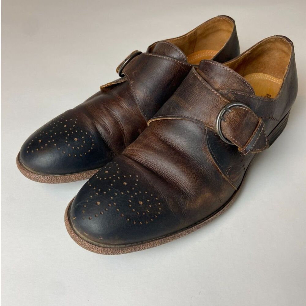 Robert Wayne Montana Buckle Leather Loafers SZ 10D